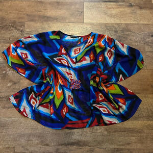 Women's Madison Paige Top Size Unknown Blue Multi-color